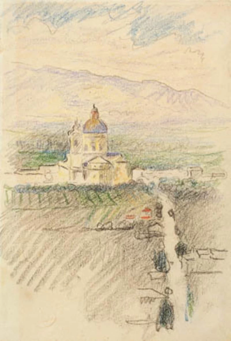Vista di Santa Maria degli Angeli vicino ad Assisi - Statens Museum for Kunst